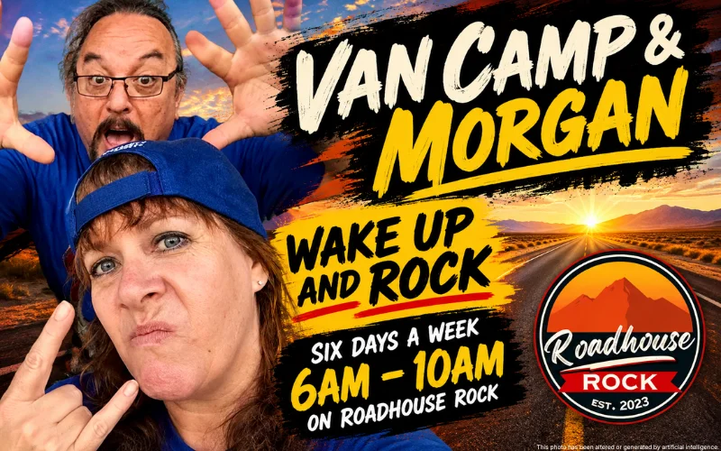 Banner promoting Van Camp & Morgan, six days a week.